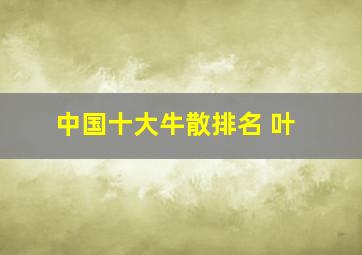 中国十大牛散排名 叶